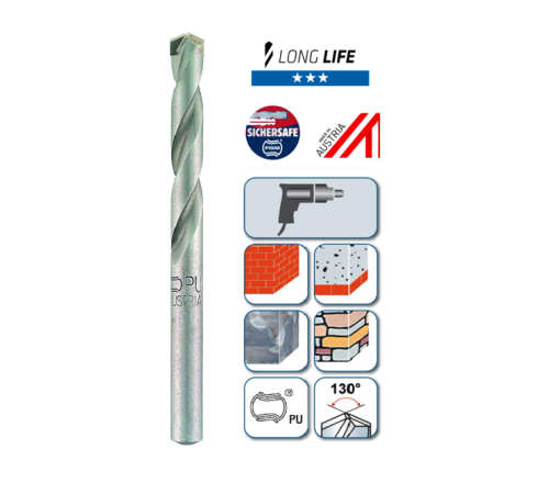 Сверло по камню и бетону Long Life Ø10x120 мм, 10 шт, Alpen 0011801000100