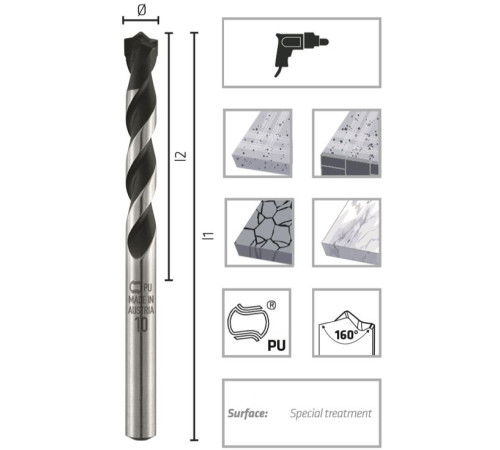 Свердло по бетону Profi Beton Ø20 мм, Alpen 0018802000100