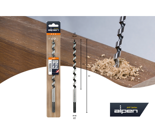 Сверло по дереву шнековое Form Lewis Ø14x235 мм, Alpen 0021601400100 Сверло по дереву шнековое Form Lewis Ø14x235 мм, Alpen 0021601400100