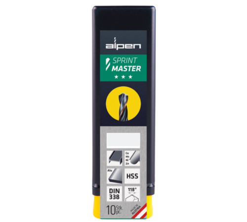 Сверло по металлу HSS Sprint Master Ø4,0 мм, 10 шт, Alpen 0062600400100 Сверло по металлу HSS Sprint Master Ø4,0 мм, 10 шт, Alpen 0062600400100
