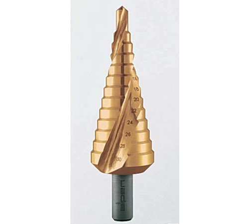 Сверло ступенчастое HSS Cobalt TiN Ø6-30 мм, Alpen 0072800630100 Сверло ступенчастое HSS Cobalt TiN Ø6-30 мм, Alpen 0072800630100