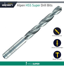 Сверло по металлу HSS Super Ø1,0 мм, 10 шт, Alpen 0095100100100