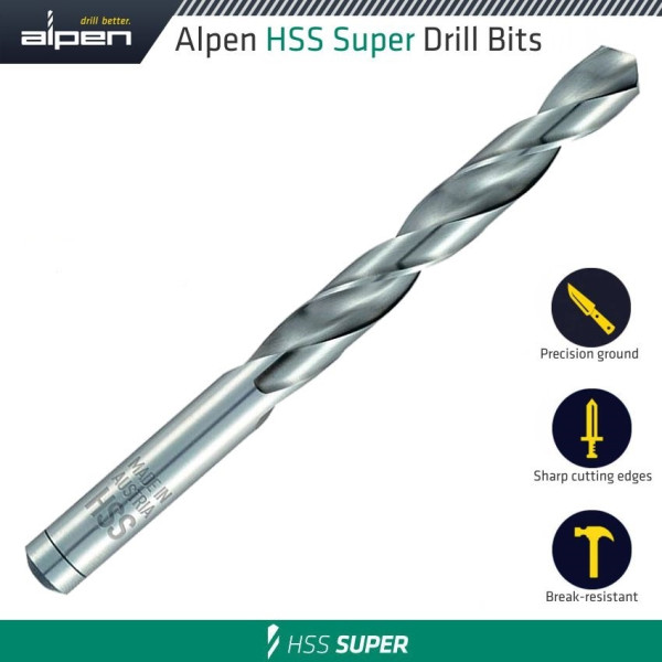  Сверло по металлу HSS Super Ø3,4 мм, 10 шт, Alpen 0095100340100  — Инсел