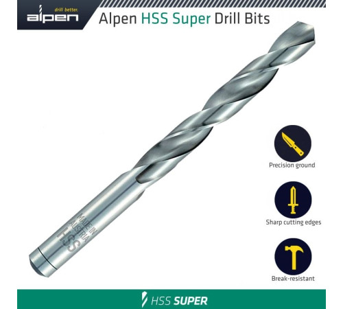 Сверло по металлу HSS Super Ø10,0 мм, 10 шт, Alpen 0095101000100