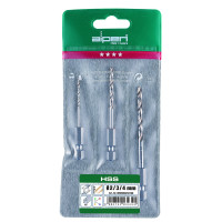 Набор сверл по металлу HSS-Super APM 3 шт с хвостовиком 1/4