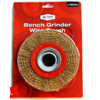 Щітка торцева чашкова конусна Ø150 мм з гофрованого латунного дроту з хвостовиком Ø6 мм, Tamoline 077002