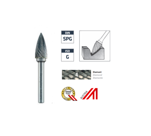 Борфреза по металу тип SPG Ø12x70 мм, cut 4, Alpen 0780406112100