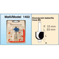 Фреза по дереву кромочная радиусная с подшипником Ø31 мм, R 10 мм, h 13 мм, Tamoline 101402