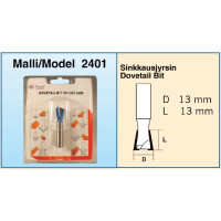 Фреза по дереву ласточкин хвост Ø13 мм, h 13 мм, Tamoline 102401