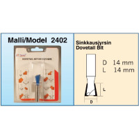 Фреза по дереву ластівчин хвіст Ø14 мм, h 14 мм, Tamoline 102402