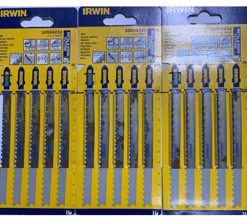 Пилки биметаллические для лобзика по металлу и дереву 132 мм T345XF 5-10TPI 5 шт, Irwin 10504232 (уценка -50%)