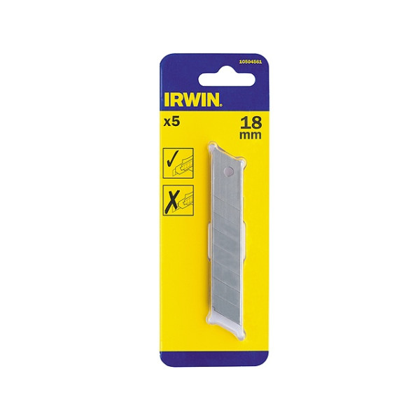 Лезвия 18 мм сегментные Carbon 5 шт, Irwin 10504561 - Инсел