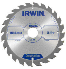 Диск по дереву для ручных циркулярных пил Ø184x30 мм 24T, Irwin