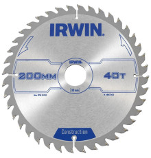 Диск по дереву для ручных циркулярных пил Ø200x30 мм 40T, Irwin