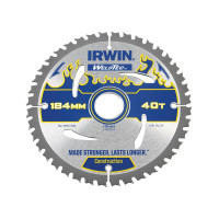 Диск по дереву Weldtec для ручних циркулярних пилок Ø184x30 мм 40T, Irwin 1897370