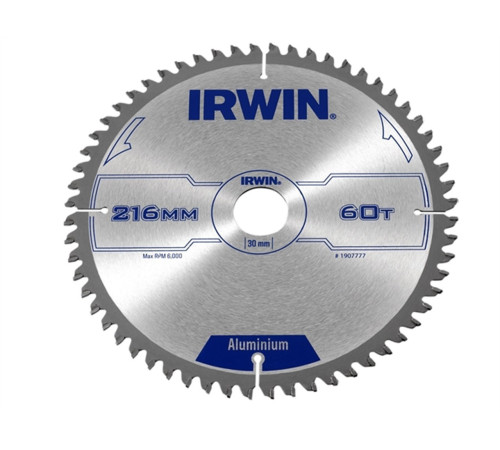Диск по алюминию TCG для циркулярных пил Ø216x30 мм 60T, Irwin