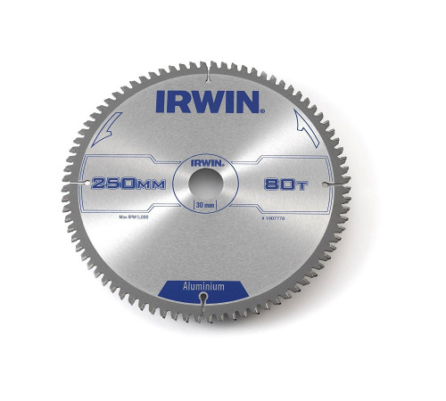 Диск по алюминию TCG для циркулярных пил Ø250x30 мм 80T, Irwin Диск по алюминию TCG для циркулярных пил Ø250x30 мм 80T, Irwin