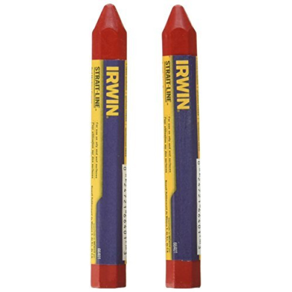 Мелок-карандаш разметочный Strait-Line красный 2 шт, Irwin 666012  — Инсел