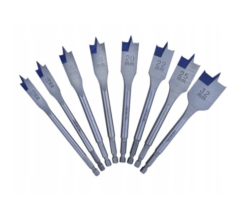 Набор перьевых сверл по дереву Ø12,14,16,18,20,22,25,32 мм Blue Groove 4X 8 шт, Irwin IW4041011