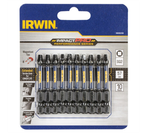 Біта Impact Pro Performance 57 мм SQ2 10 шт, Irwin IW6061208