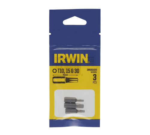 Набір біт Impact Pro Performance 25 мм Torx T10,T15,T30, 3 шт, Irwin IW6061628