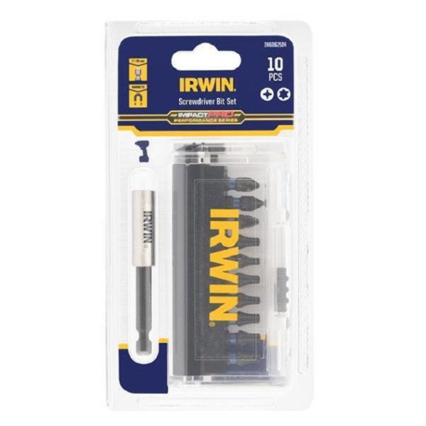 Набір біт Irwin Impact Pro Performance 25 мм Mix з тримачем 10 шт, Irwin IW6062504 - Инсел