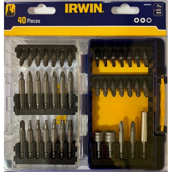  Набір біт і торцевих головок Mix у кейсі з тримачем 40 шт, Irwin IW6062510  — Инсел