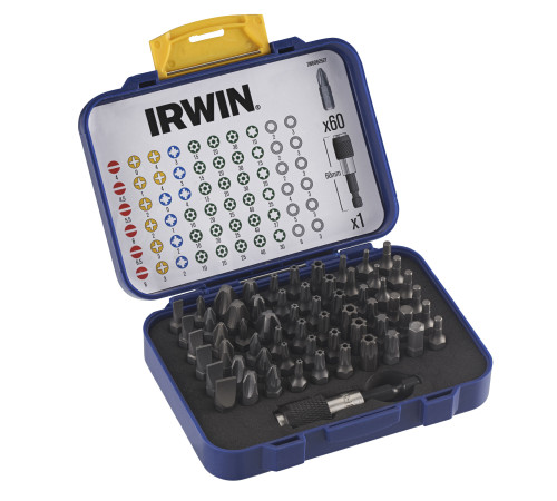 Набір біт Mix 25 мм у компактному кейсі з тримачем 61 шт, Irwin IW6062527
