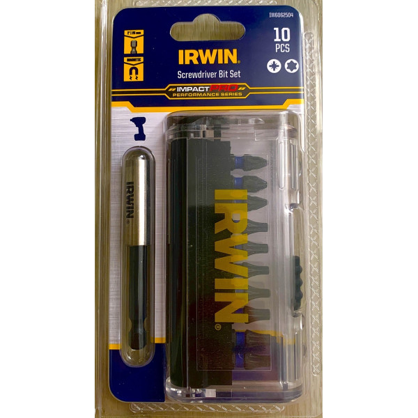 Набор бит Irwin Impact Pro Performance 25 мм Mix с держателем 10 шт, Irwin IW6062504 - Инсел